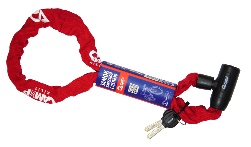 Замок навесной с цепью САМИР PD-759-100CM-RED Замок навесной с цепью САМИР PD-759-100CM-RED