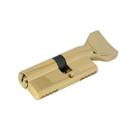 Цилиндровый механизм CW70 (30/40), тип: кл.-верт., 5 перфо кл., цвет: пол. латунь (PB), Самир-Цинк