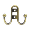 Мебельный крючок 2-рожковый, модель 656, цвет ант. бронза (AB), прутковый
