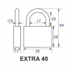 Навесной замок 40, 3 фин. ключа, EXTRA Навесной замок 40, 3 фин. ключа, EXTRA