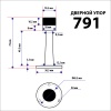 Дверной настенный упор, модель 791, цвет мат. никель (SN)