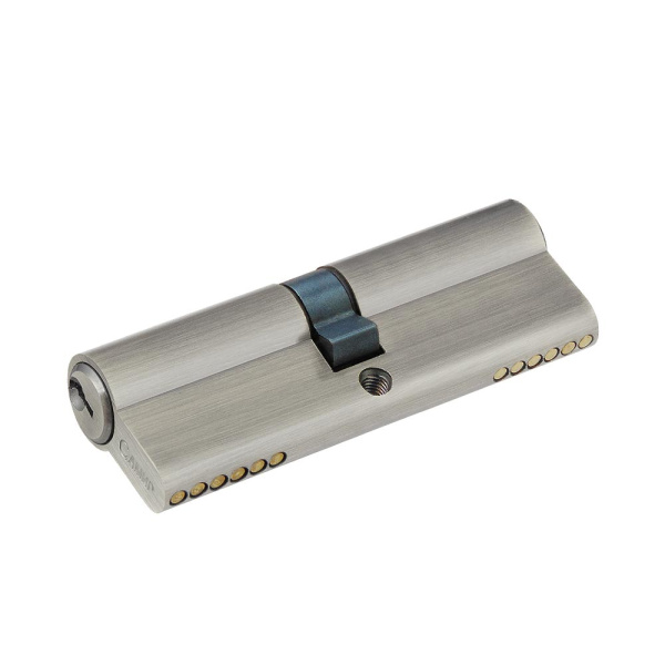 Цилиндровый механизм N90, тип: кл.-кл., 5 анг. кл., цвет: мат. никель (SN), Самир-Цинк