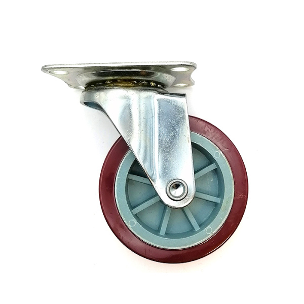 Колесо на платформе, модель 802, 75 мм, бордовое
