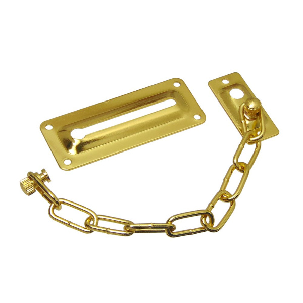 Дверная цепочка, модель DCH80-S, цвет пол. латунь (PB)