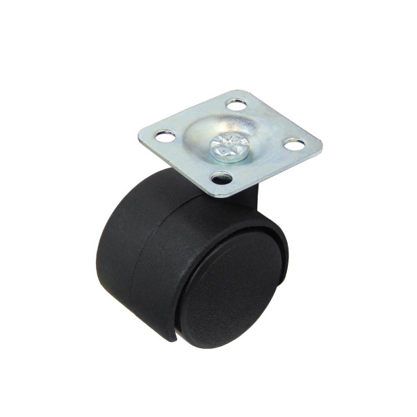 Колесо пластиковое, на платформе, модель 901, 30 мм, черное