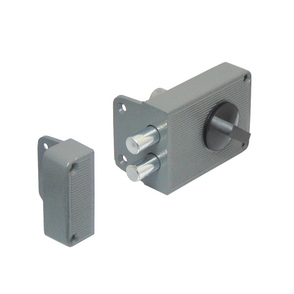 Накладной замок 603 круглые ригели, 3 анг. ключа 