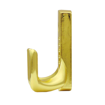 Мебельный крючок 2-рожковый, перфо, модель 8020B, цвет пол. латунь (PB), усиленный