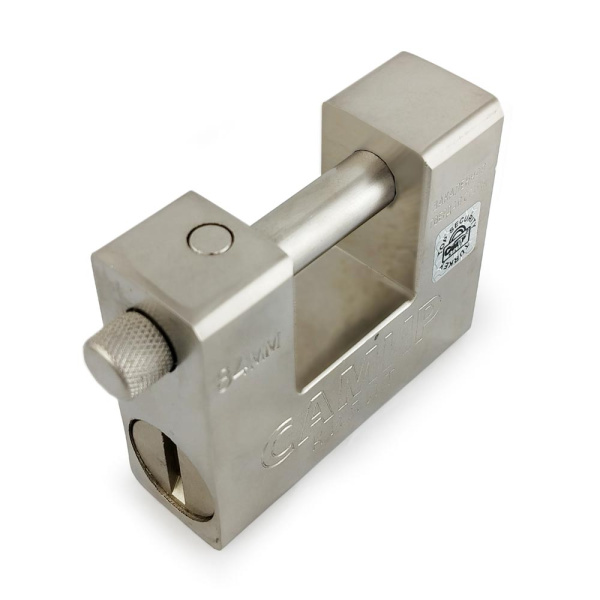 Навесной замок ПМ гаражный с прямой дужкой 84, 5 перфо ключей, морозостойкий закаленный