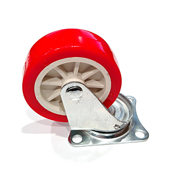 Колесо на платформе, модель 804, 75 мм, красное
