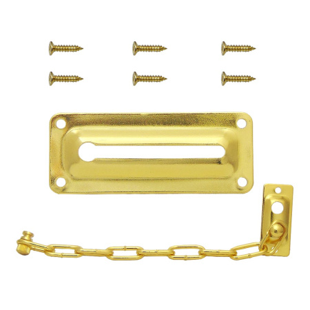 Дверная цепочка, модель DCH80-S, цвет пол. латунь (PB)