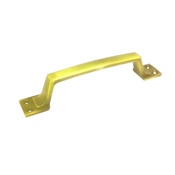 Дверная ручка скоба, металл, модель 720-10, усиленная, цвет пол. латунь (PB)