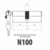 Цилиндровый механизм N100, тип: кл.-кл., 5 анг. кл., цвет: мат. никель (SN), Самир-Цинк