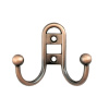 Мебельный крючок 2-рожковый, модель 656, цвет ант. медь (AC), прутковый