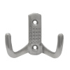 Мебельный крючок 2-рожковый, перфо, модель 8020A, цвет мат. никель (SN)