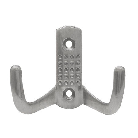 Мебельный крючок 2-рожковый, перфо, модель 8020A, цвет мат. никель (SN)