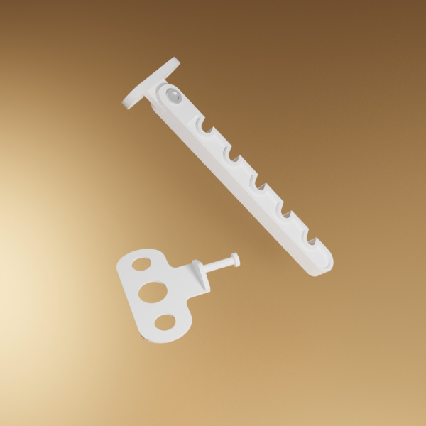 Оконный фиксатор-гребенка, металл, модель 5909, цвет белый (WW)