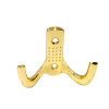 Мебельный крючок 2-рожковый, перфо, модель 8020B, цвет пол. латунь (PB), усиленный