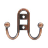 Мебельный крючок 2-рожковый, модель 656, цвет ант. медь (AC), прутковый