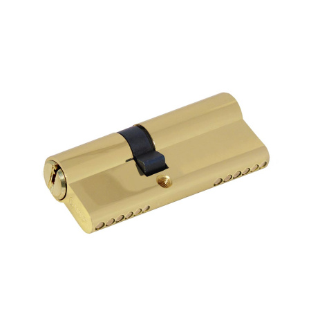 Цилиндровый механизм C80 (35/45), тип: кл.-кл., 5 перфо кл., цвет: пол. латунь (PB), Самир-Цинк