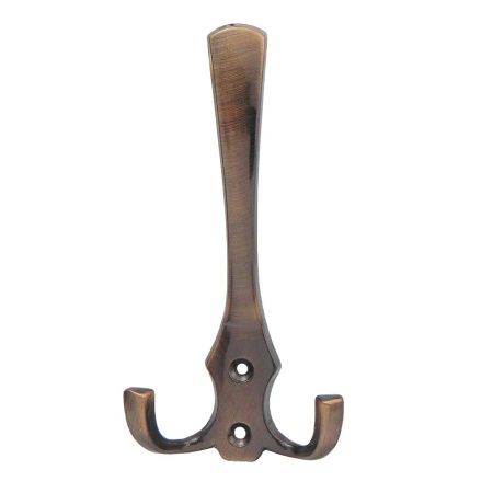 Мебельный крючок 3-рожковый, модель 3022, цвет ант. медь (AC), усиленный