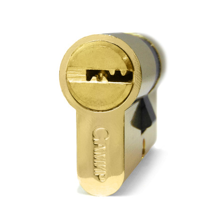 Цилиндровый механизм C100, тип: кл.-кл., 5 перфо кл., цвет: пол. латунь (PB), Самир-Цинк