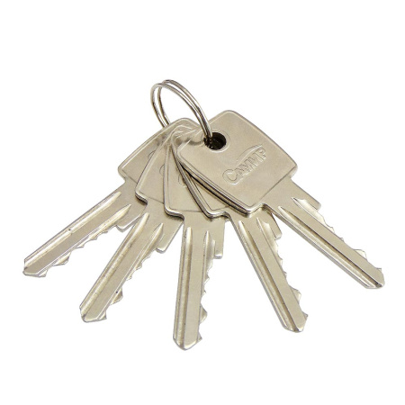 Цилиндровый механизм N70, тип: кл.-кл., 5 анг. кл., цвет: пол. латунь (PB), Самир-Цинк