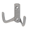 Мебельный крючок 2-рожковый, перфо, модель 8020A, цвет мат. никель (SN)