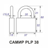 Навесной замок 38, 3 анг. ключа, PLP