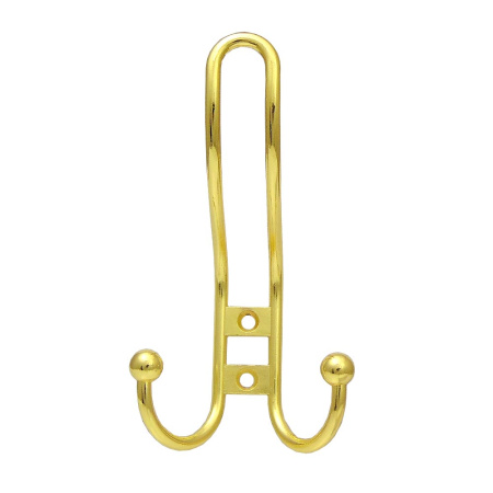 Мебельный крючок 3-рожковый, модель 655, цвет пол. латунь (PB), прутковый