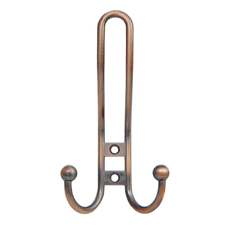 Мебельный крючок 3-рожковый, модель 655, цвет ант. медь (AC), прутковый