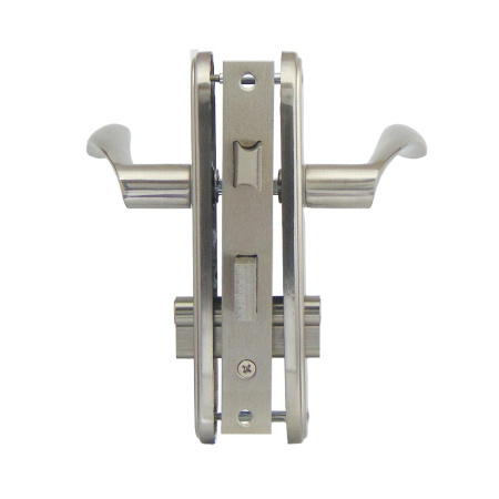 Дверной замок 405-57/45, кл.-верт., в сборе (с цилиндром), цвет мат. никель (SN)