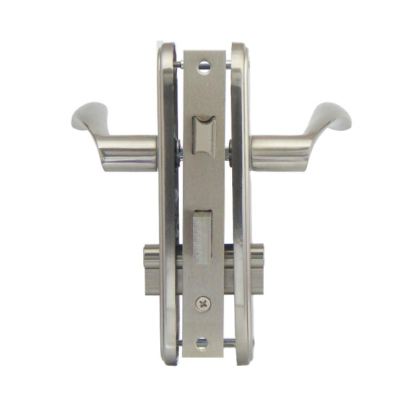 Дверной замок 405-57/45, кл.-верт., в сборе (с цилиндром), цвет мат. никель (SN)