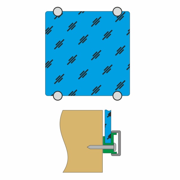 Комплект зеркалодержателей (4 шт), круглые, малые, модель 101-17, цвет пол. латунь (PB)