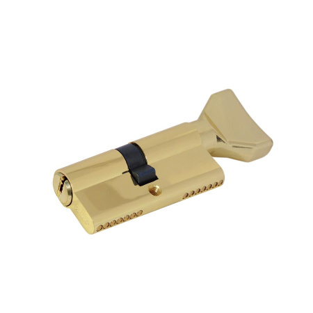 Цилиндровый механизм CW70, тип: кл.-верт., 5 перфо кл., цвет: пол. латунь (PB), Самир-Цинк