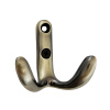 Мебельный крючок 2-рожковый, модель 128, цвет ант. бронза (AB), усиленный