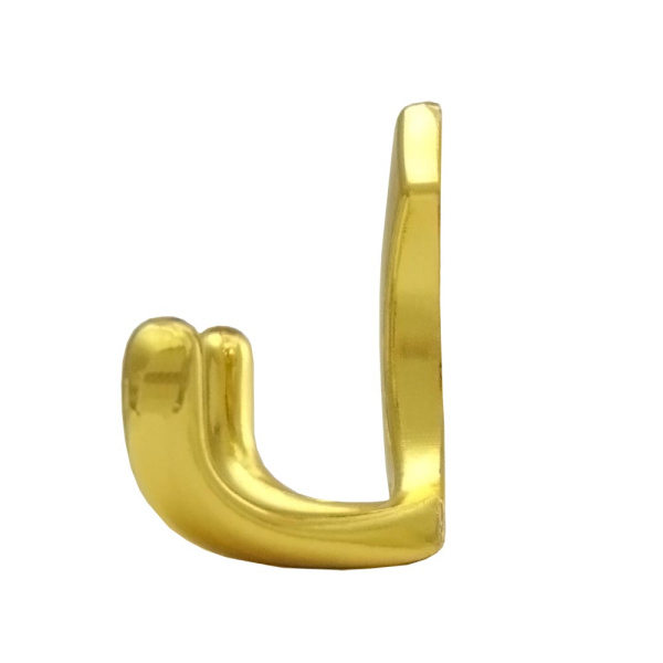 Мебельный крючок 2-рожковый, модель 3021, цвет пол. латунь (PB), усиленный