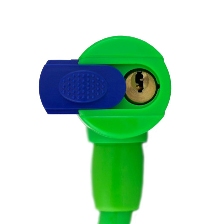 Навесной замок тросовый PD-84 длина 100 см, 2 перфо. ключа, цвет зеленый, Самир Kilit