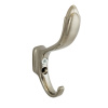 Мебельный крючок 2-рожковый, модель 127, овальный, цвет мат. никель (SN), усиленный