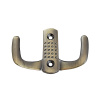 Мебельный крючок 2-рожковый, перфо, модель 8020A, цвет ант. бронза (AB)