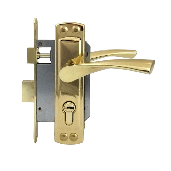 Дверной замок ЗВ4-55 405 (аналог Зенит), цвет пол. латунь (PB)