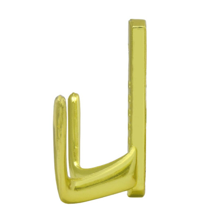 Мебельный крючок 2-рожковый, перфо, модель 8020A, цвет пол. латунь (PB)