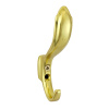 Мебельный крючок 2-рожковый, модель 127, овальный, цвет пол. латунь (PB), усиленный