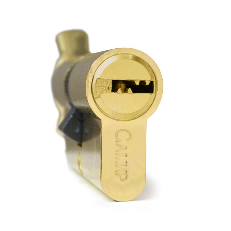 Цилиндровый механизм CW60, тип: кл.-верт., 5 перфо кл., цвет: пол. латунь (PB), Самир-Цинк