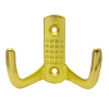 Мебельный крючок 2-рожковый, перфо, модель 8020A, цвет пол. латунь (PB)