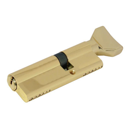 Цилиндровый механизм CW90 (35/55), тип: кл.-верт., 5 перфо кл., цвет: пол. латунь (PB), Самир-Цинк