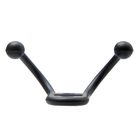 Мебельный крючок 2-рожковый, модель 656, цвет черный (BL), прутковый