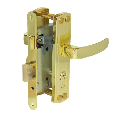 Дверной замок ЗВ4-55 102 (аналог Зенит), цвет пол. латунь (PB)