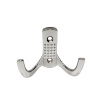 Мебельный крючок 2-рожковый, перфо, модель 8020B, цвет пол. хром (CP), усиленный