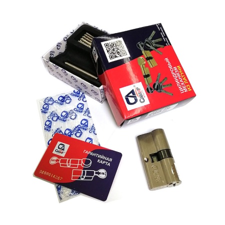 Цилиндровый механизм C60, тип: кл.-кл., 5 перфо кл., цвет: пол. латунь (PB), Самир-Латунь