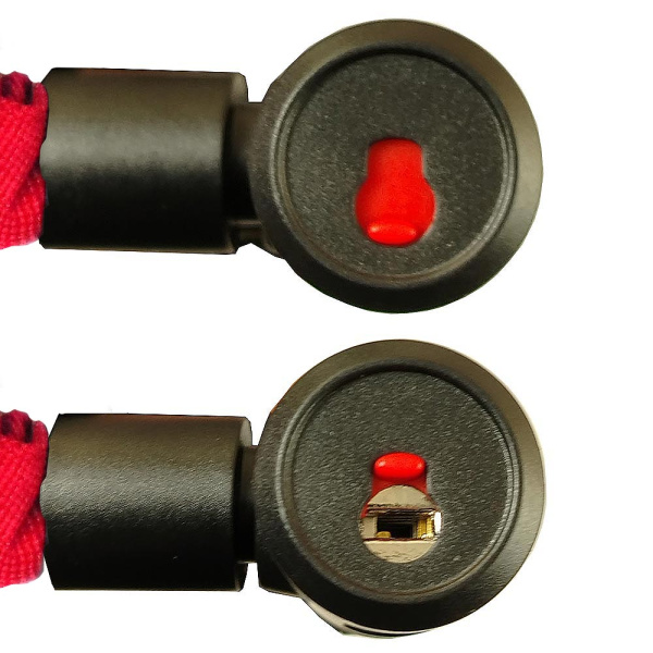 Замок навесной с цепью САМИР PD-759-100CM-RED